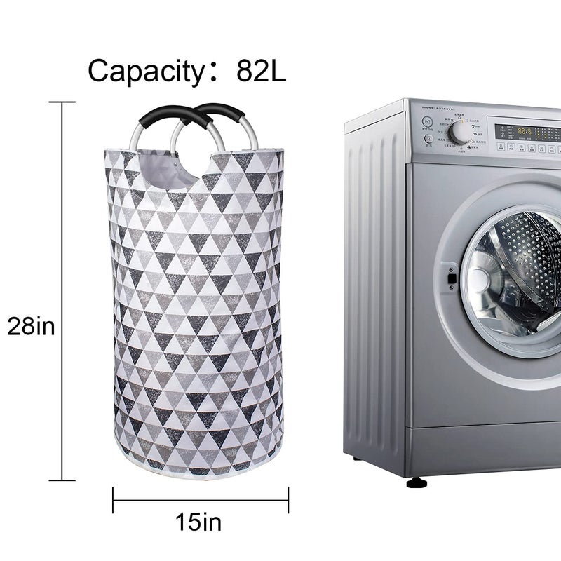 Dalykate Large Laundry Basket 82L Collapsible Oxford Fabric Laundry Hamper Foldable Clothes Laundry Bag with Handles Waterproof Washing Bin Portable Dirty Clothes Basket for College Dorm, Family - Image 2